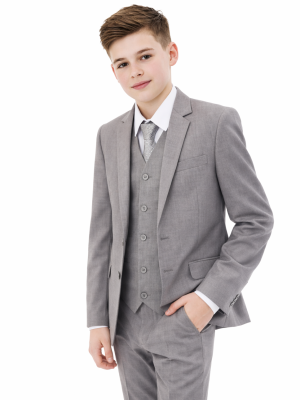 Boys 5 Piece Suit Light Grey