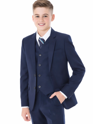 Boys 5 Piece Suit Slim Navy