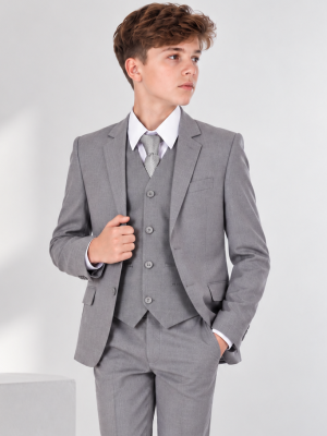 Boys 5 Piece Suit Light Grey