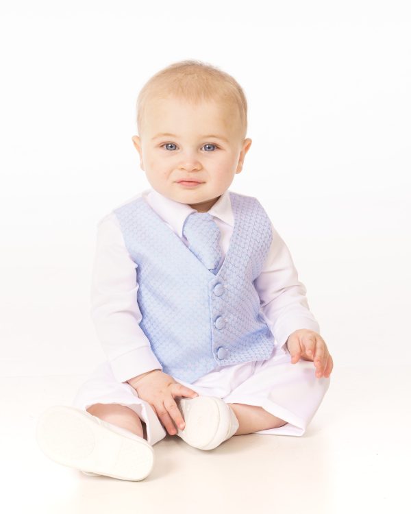 Baby Boys Suits 4 Piece Christening Suit in Blue new