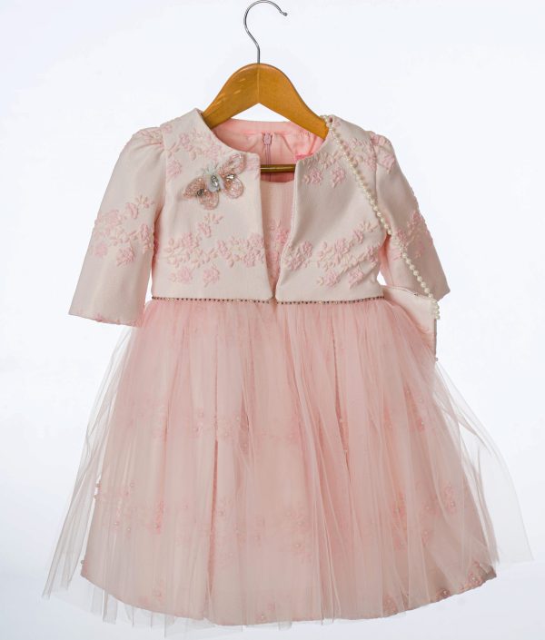 Girls Pink Butterfly Jacket and Dress