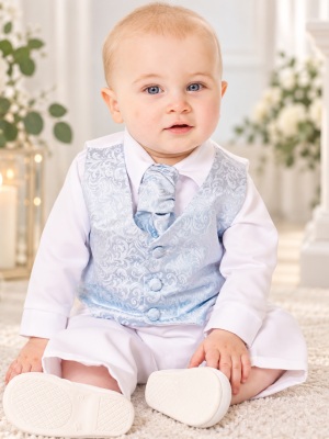 4 Piece Blue Romeo Christening Suit