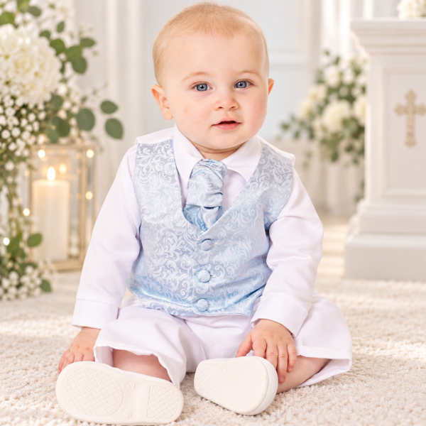 4 Piece Blue Romeo Christening Suit-1