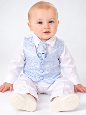 4 Piece Blue Romeo Christening Suit
