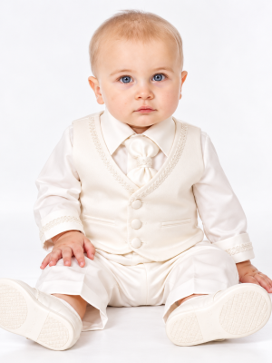 4 Piece Christening Suit in Ivory