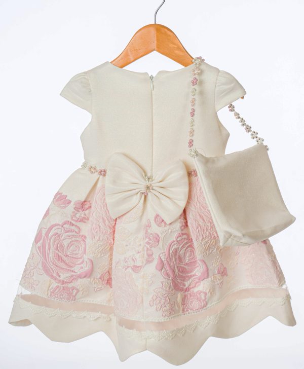 EXTENDED SALE Girls Ivory and Pink Floral Dress