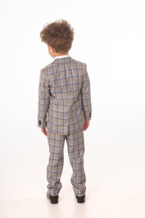 Baby Boys 5 Piece Grey Check Suit