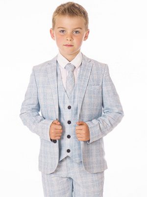 Baby Boys Suits Boys 5 Piece Grey Check Suit