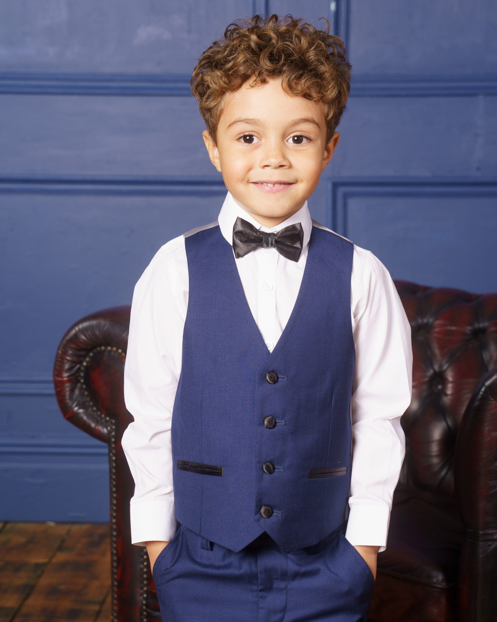 Baby Boys 5 Piece Navy Tuxedo Suit Occasionwear for Kids