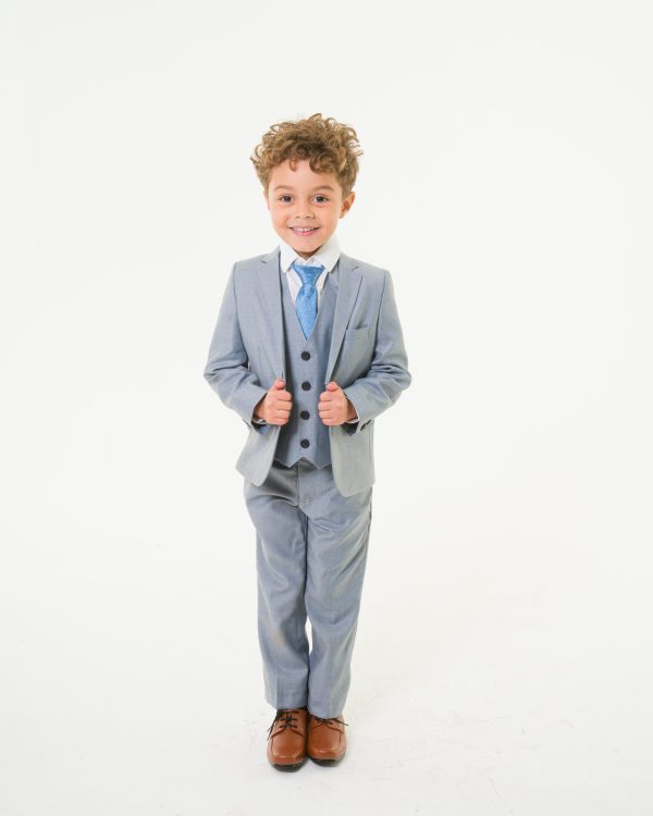 Baby Boys Suits Baby Boys 5 Piece Light Grey Suit Milano Mayfair