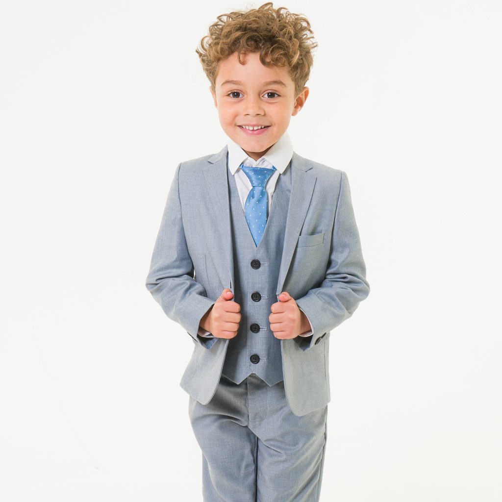 Baby Boys 5 Piece Light Grey Suit Milano Mayfair – Occasionwear for Kids