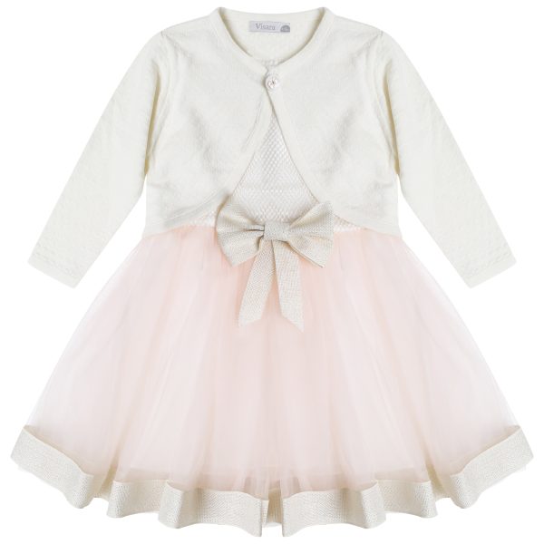 EXTENDED SALE Girls Pink Dress with cardigan