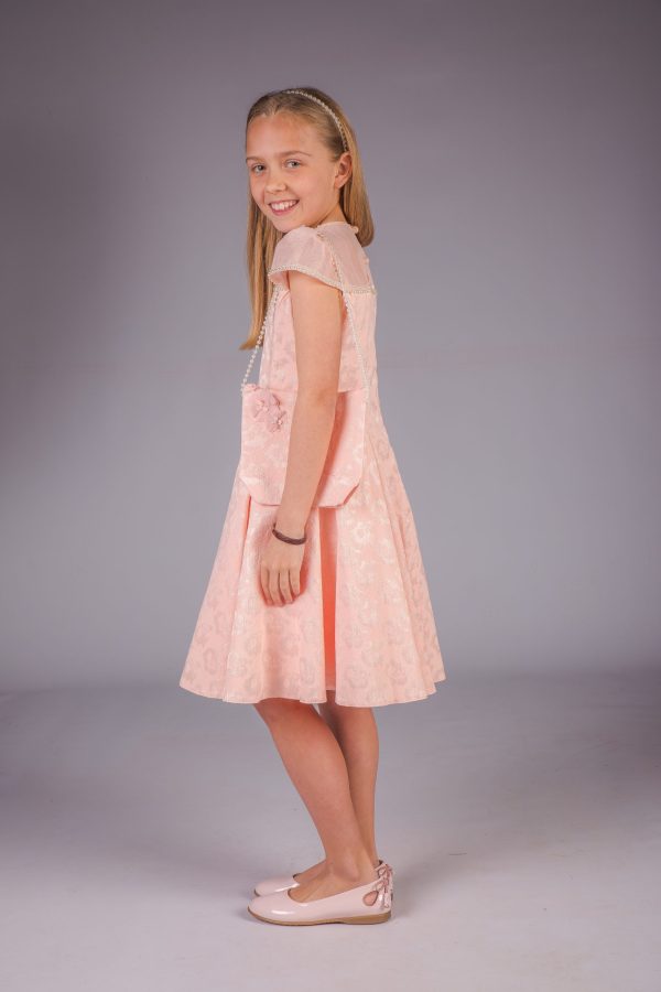 EXTENDED SALE Girls Peach Lace Dress