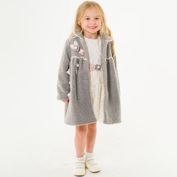 Baby Girls Dresses Girls Grey Fur Coat and Dress Outfit
