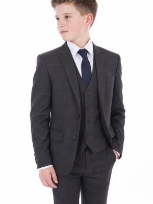 Boys Grey Check Suit Spencer