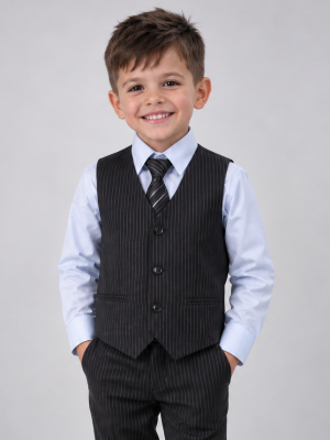 Boys 4 Piece Suit Pinstripe Romario