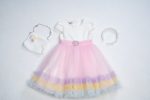 Girls Girls Pink Multicoloured Dress with Matching Bag and headband
