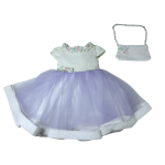 Girls Girls Lilac Diamante Flower Dress With Bag