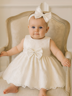 Baby Girls Eleanore White Christening Dress