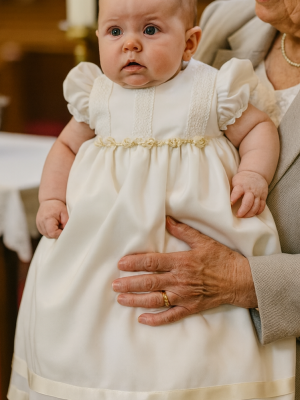Baby Girls Flora Ivory Christening Gown