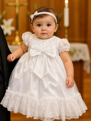Baby Girls Maria White Christening Gown