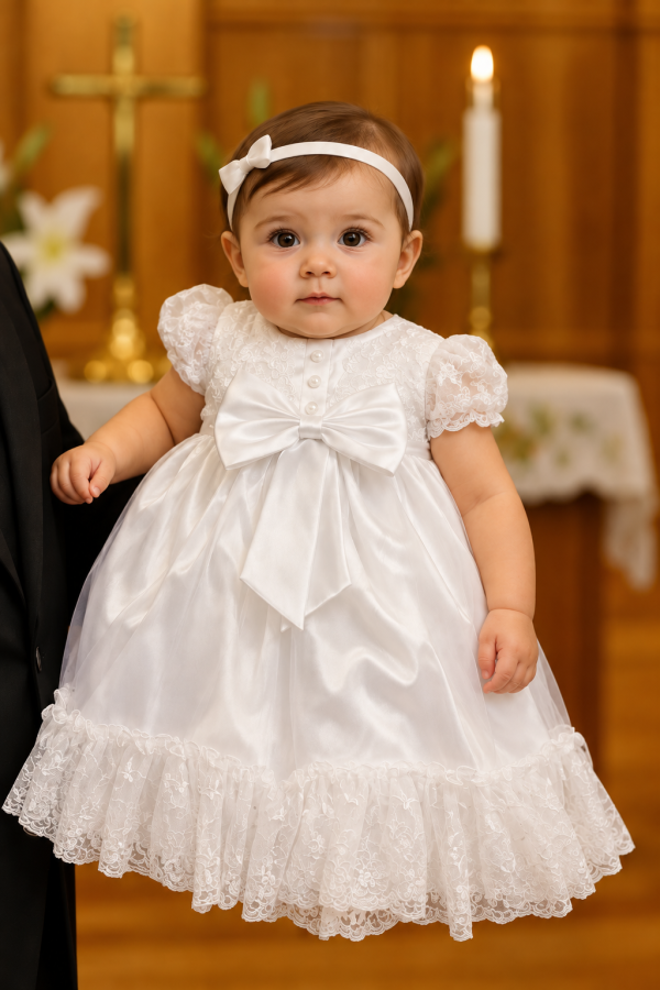 Baby Girls Maria White Christening Gown