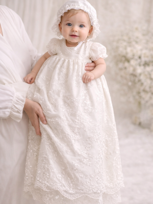 Baby Girls Orion Ivory Christening Gown