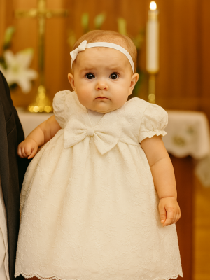 Baby Girls Queen Ivory Christening Dress
