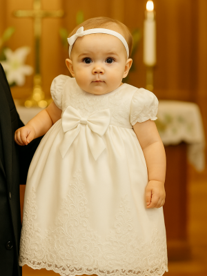 Baby Girls Maria White Christening Gown