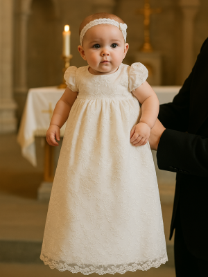 Baby Girls Orion White Christening Gown