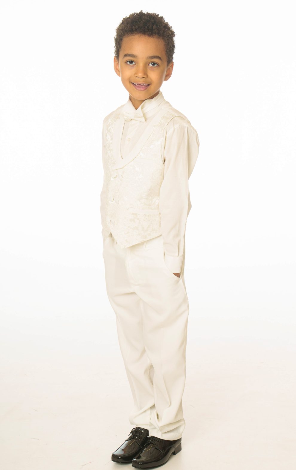 Boys 5-Piece Parliament Jacquard Tuxedo Suit