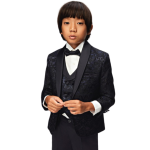 Boys Boys Navy Tuxedo Suit Paisley Jacket