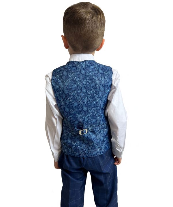 Baby Boys Suits Boys 5 Piece Navy Check Suit