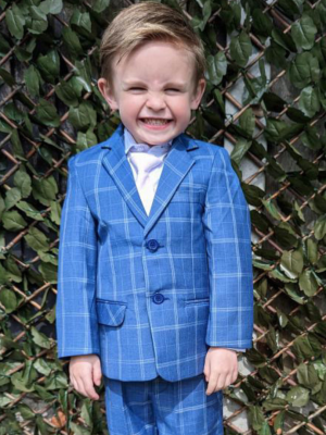 Baby Boys Suits Baby Boys 5 Piece Sage/Pink Check Suit