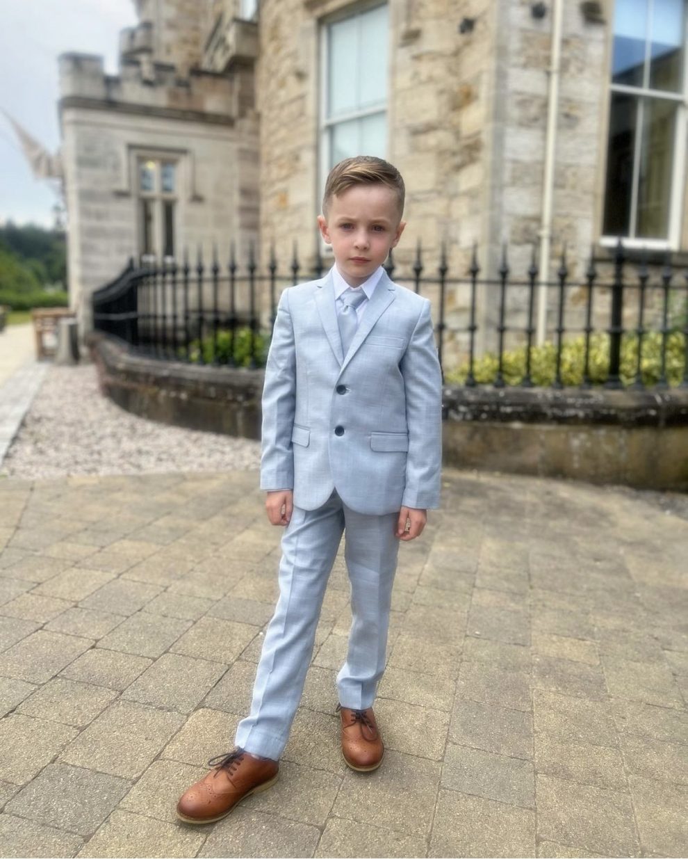 Boys Full Sleeves Suit - Light Blue main image 1