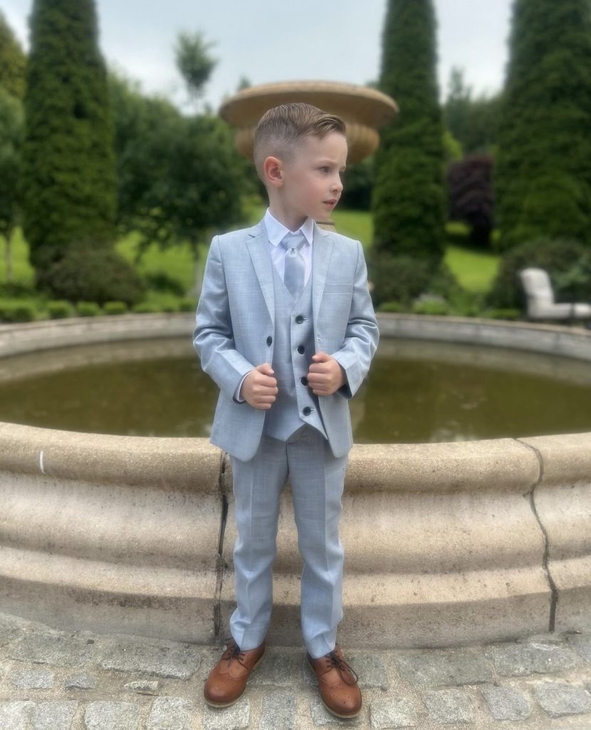Boys Full Sleeves Suit - Light Blue main image 0