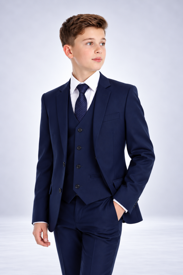 Thoughtful Young Gentleman in Navy