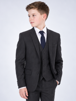 Boys Grey Check Suit Spencer