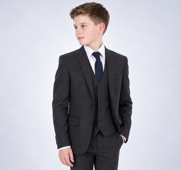 Young Gentleman in a Charcoal Three-Piece Suit