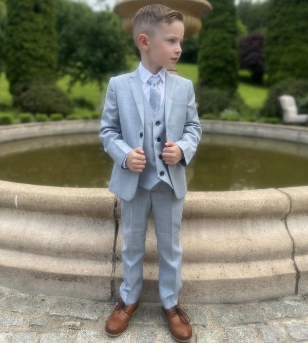 Baby Boys Suits Baby Boys 5 Piece Light Blue Suit Milano Mayfair