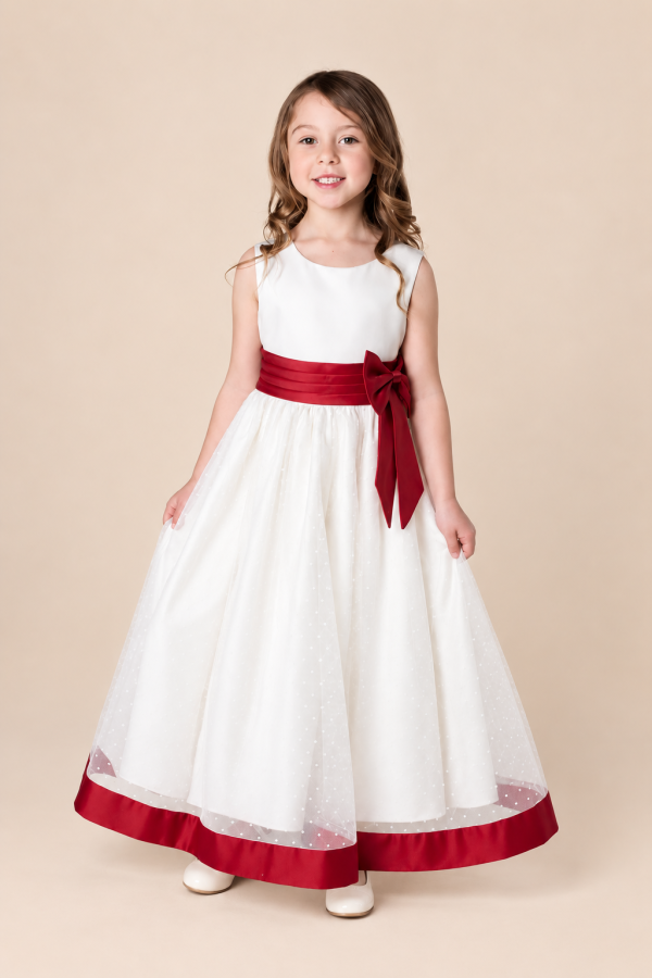 Girls Alice Dress in Red-5