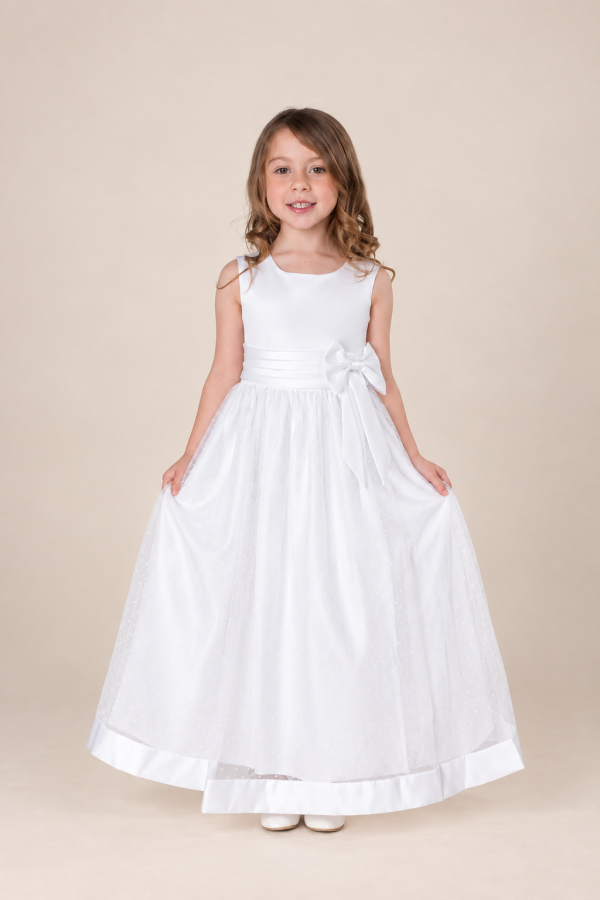 Girls Alice Dress in White-1