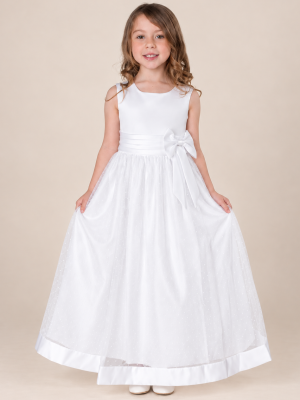 Girls Alice Dress in White