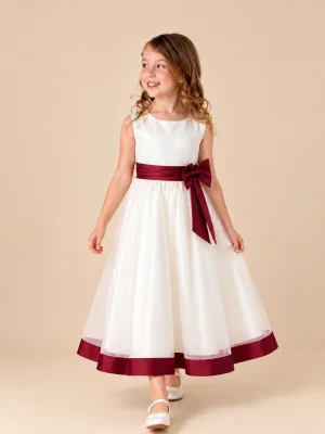 Girls Alice Dress in Wine