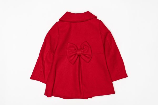 Girls Girls Red Bow Coat