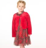 Baby Girls Dresses Girls Red Anne Dress with Fur Bolero
