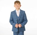 Baby Boys Suits Boys 5 Piece Blue Check Suit