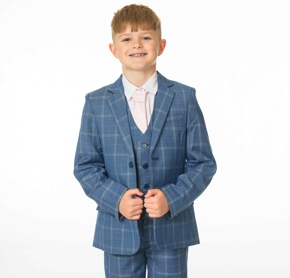 SALE One Varones Boys 2 Piece Suit with Check Elbow Patch Age 9 main image 1