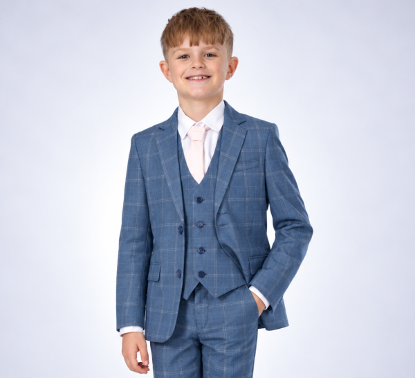 Smiling Young Gentleman in Blue Suit