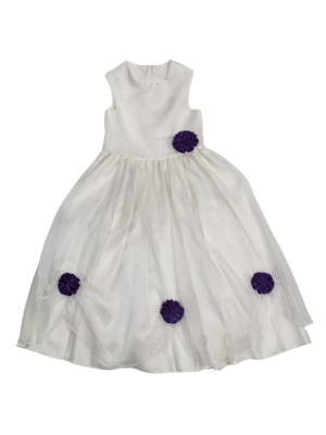 Dress and Coat Co-Ords Girls Ivory Anne Dress with Fur Bolero